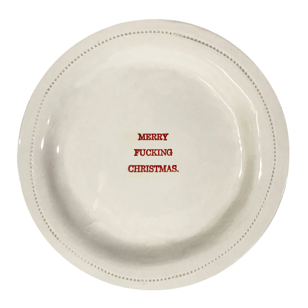 Merry Fucking Christmas.- 6" Porcelain Round Dish
