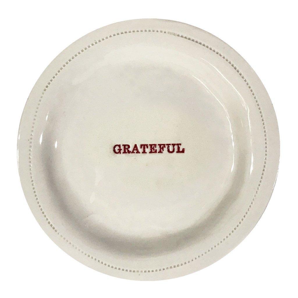 Grateful-  6" Porcelain Round Dish