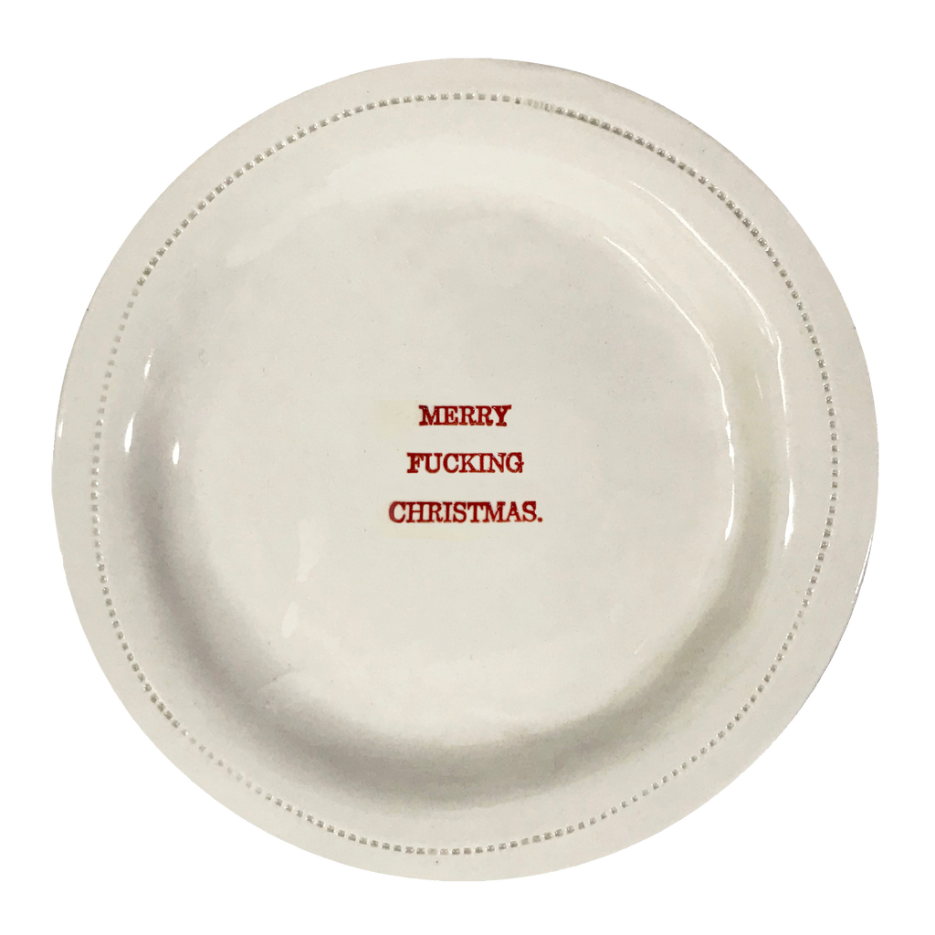 Merry Fucking Christmas.-  6" Porcelain Round Dish
