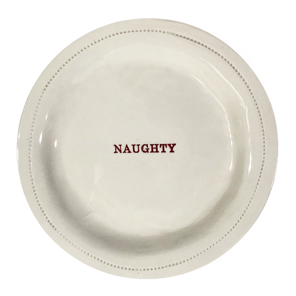 Naughty.-  6" Porcelain Round Dish