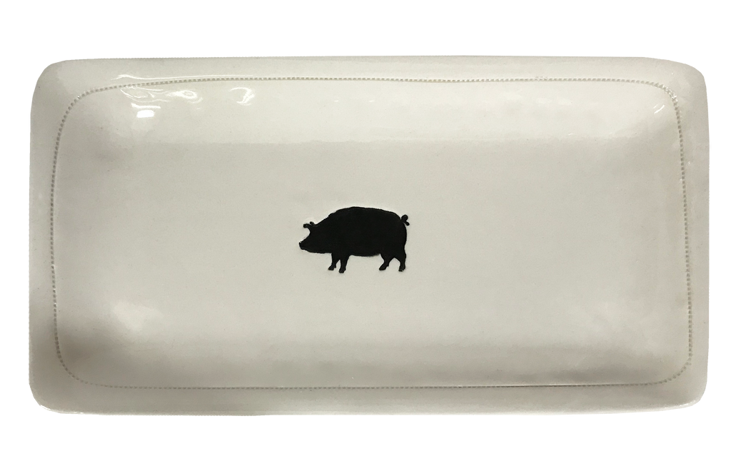 Pig.- Porcelain Platter  11.5" x 5.5"