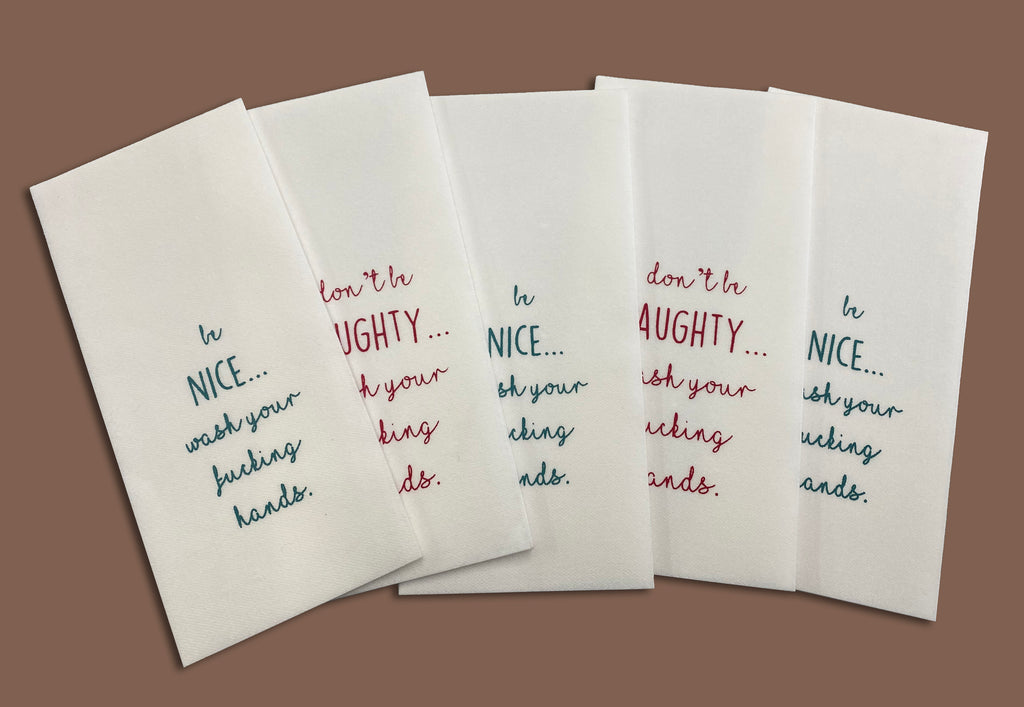 Be Nice/Don't Be Naughty. - Disposable Guest Towels