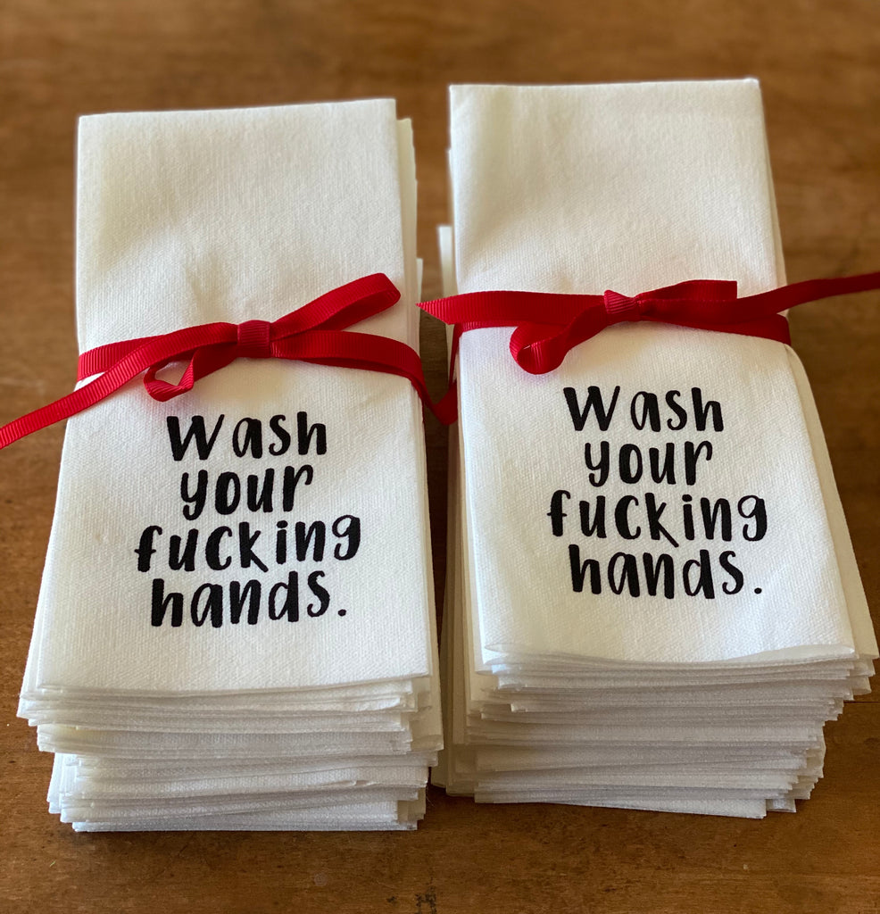 DON'T GIVE IN TO FRUMPY UNDIES Hallmark Linen Hand Towel Hand Wash